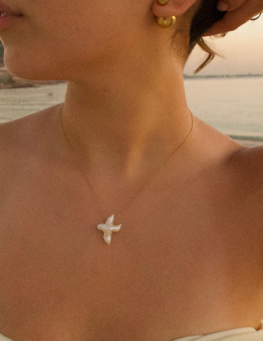 Pearl Cross Necklace