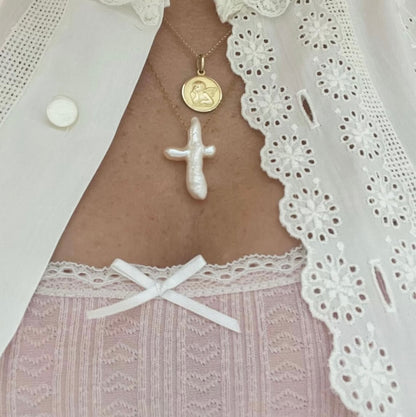 Pearl Cross Necklace