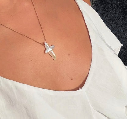 Pearl Cross Necklace
